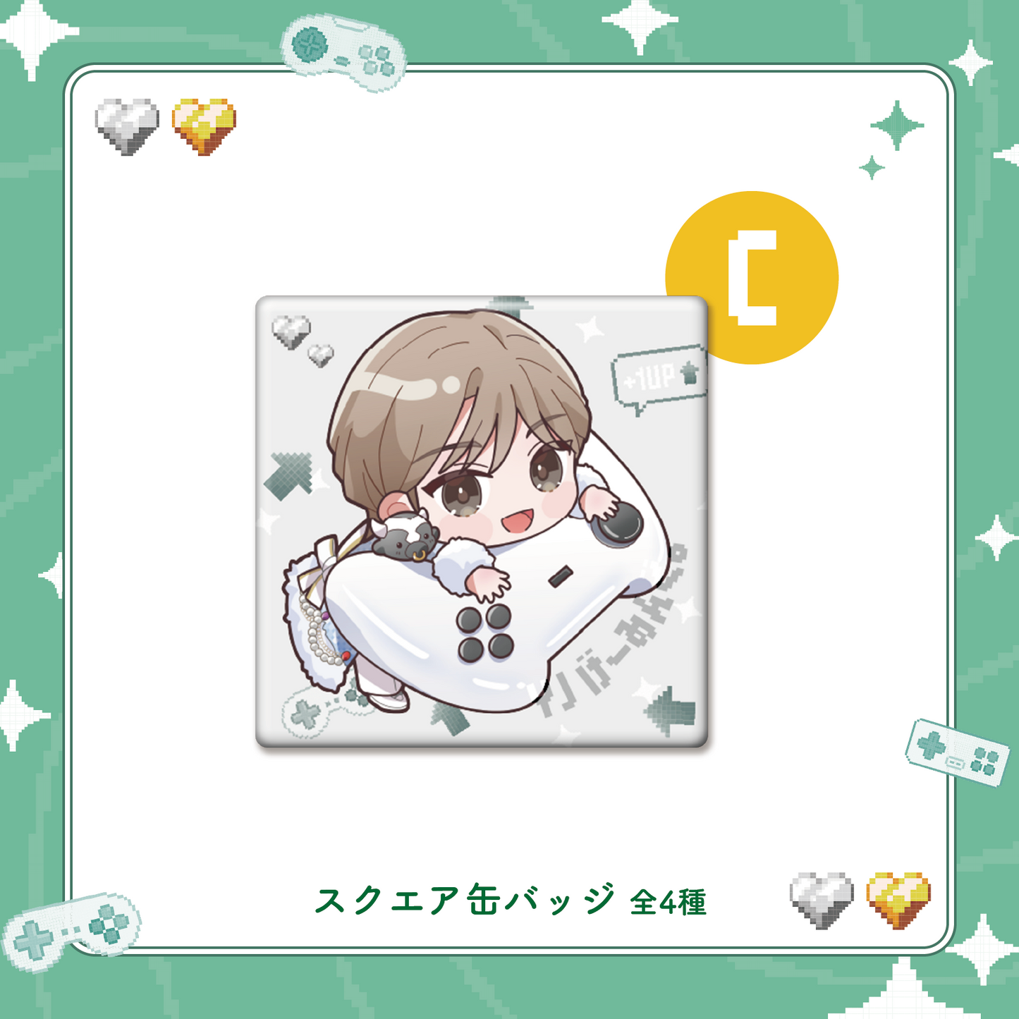 YJげーみんぐ。3周年記念 スクエア缶バッジ